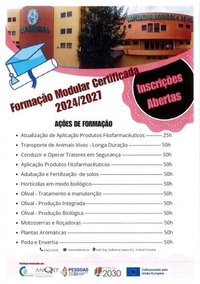 FORMA&Ccedil;&Atilde;O MODULAR CERTIFICADA &ndash; INSCRI&Ccedil;&Otilde;ES ABERTAS